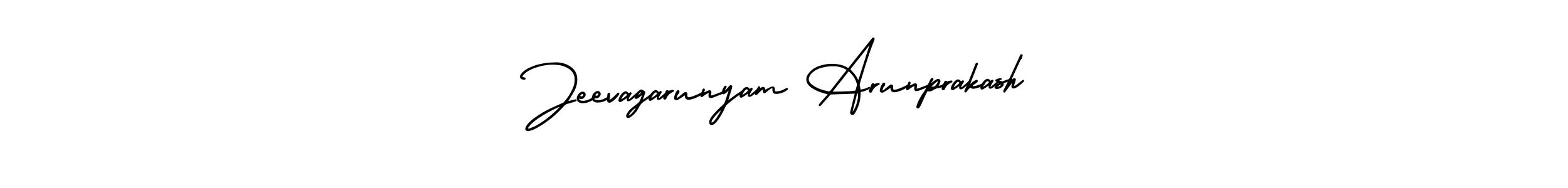 How to make Jeevagarunyam Arunprakash name signature. Use AmerikaSignatureDemo-Regular style for creating short signs online. This is the latest handwritten sign. Jeevagarunyam Arunprakash signature style 3 images and pictures png