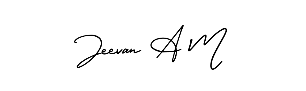 Also You can easily find your signature by using the search form. We will create Jeevan A M name handwritten signature images for you free of cost using AmerikaSignatureDemo-Regular sign style. Jeevan A M signature style 3 images and pictures png