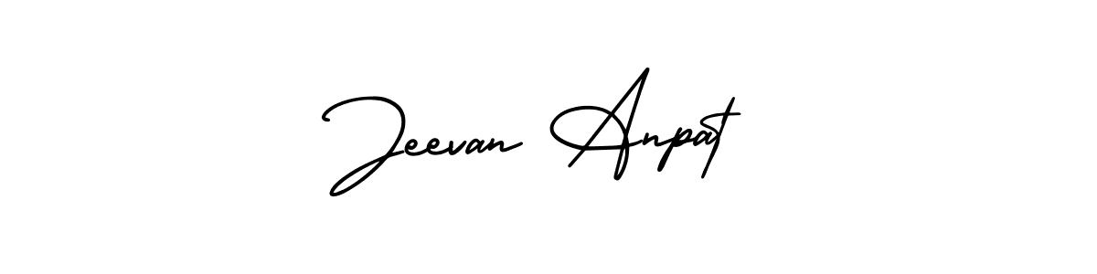 You should practise on your own different ways (AmerikaSignatureDemo-Regular) to write your name (Jeevan Anpat) in signature. don't let someone else do it for you. Jeevan Anpat signature style 3 images and pictures png