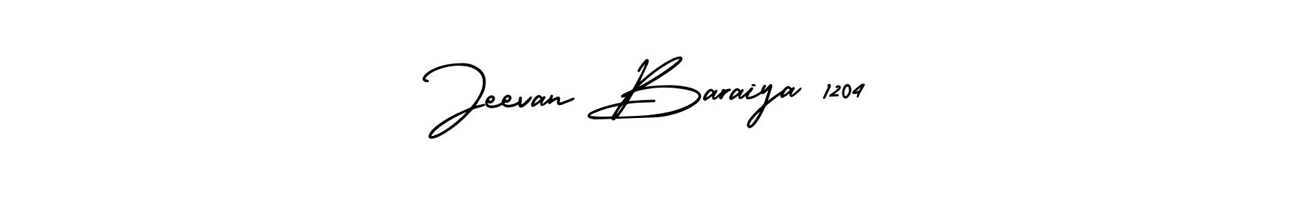 You should practise on your own different ways (AmerikaSignatureDemo-Regular) to write your name (Jeevan Baraiya 1204) in signature. don't let someone else do it for you. Jeevan Baraiya 1204 signature style 3 images and pictures png