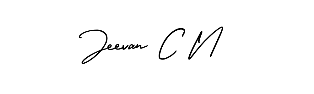 This is the best signature style for the Jeevan C N name. Also you like these signature font (AmerikaSignatureDemo-Regular). Mix name signature. Jeevan C N signature style 3 images and pictures png