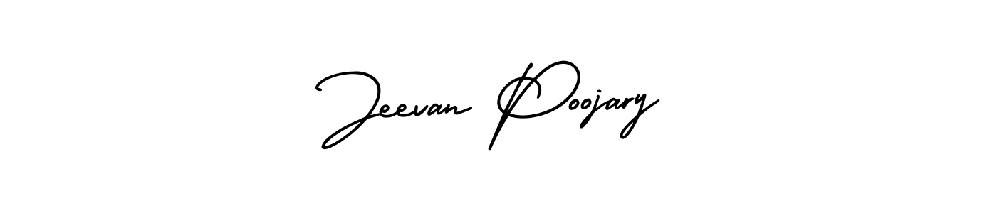 AmerikaSignatureDemo-Regular is a professional signature style that is perfect for those who want to add a touch of class to their signature. It is also a great choice for those who want to make their signature more unique. Get Jeevan Poojary name to fancy signature for free. Jeevan Poojary signature style 3 images and pictures png
