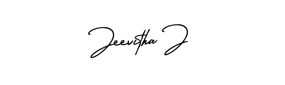 if you are searching for the best signature style for your name Jeevitha J. so please give up your signature search. here we have designed multiple signature styles  using AmerikaSignatureDemo-Regular. Jeevitha J signature style 3 images and pictures png
