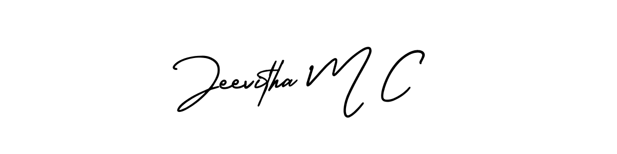 Design your own signature with our free online signature maker. With this signature software, you can create a handwritten (AmerikaSignatureDemo-Regular) signature for name Jeevitha M C. Jeevitha M C signature style 3 images and pictures png