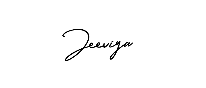 You should practise on your own different ways (AmerikaSignatureDemo-Regular) to write your name (Jeeviya) in signature. don't let someone else do it for you. Jeeviya signature style 3 images and pictures png