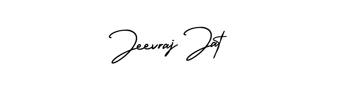 You should practise on your own different ways (AmerikaSignatureDemo-Regular) to write your name (Jeevraj Jat) in signature. don't let someone else do it for you. Jeevraj Jat signature style 3 images and pictures png