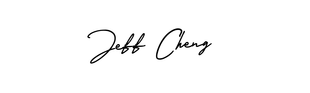 How to make Jeff Cheng name signature. Use AmerikaSignatureDemo-Regular style for creating short signs online. This is the latest handwritten sign. Jeff Cheng signature style 3 images and pictures png