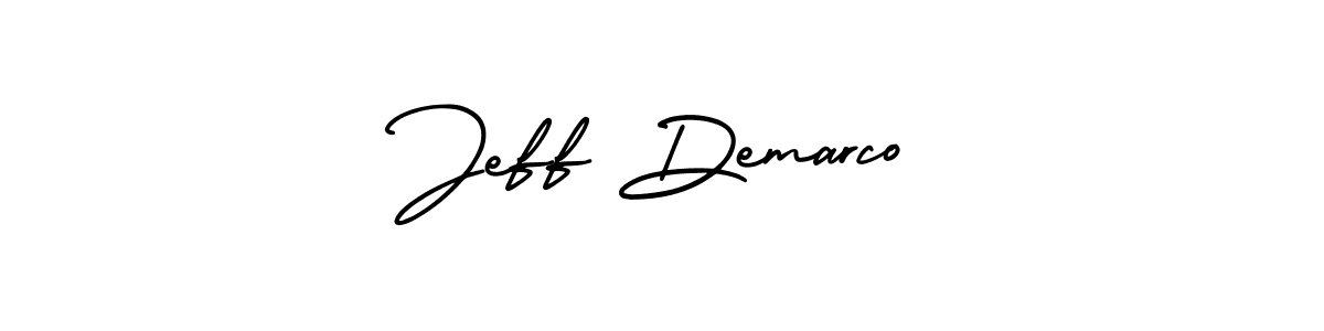 How to make Jeff Demarco name signature. Use AmerikaSignatureDemo-Regular style for creating short signs online. This is the latest handwritten sign. Jeff Demarco signature style 3 images and pictures png