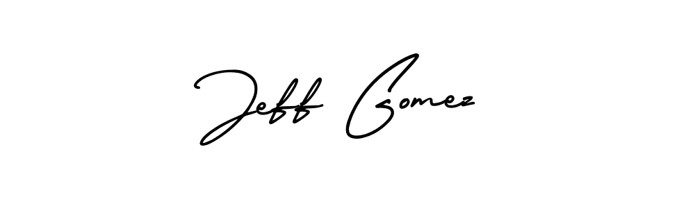 The best way (AmerikaSignatureDemo-Regular) to make a short signature is to pick only two or three words in your name. The name Jeff Gomez include a total of six letters. For converting this name. Jeff Gomez signature style 3 images and pictures png