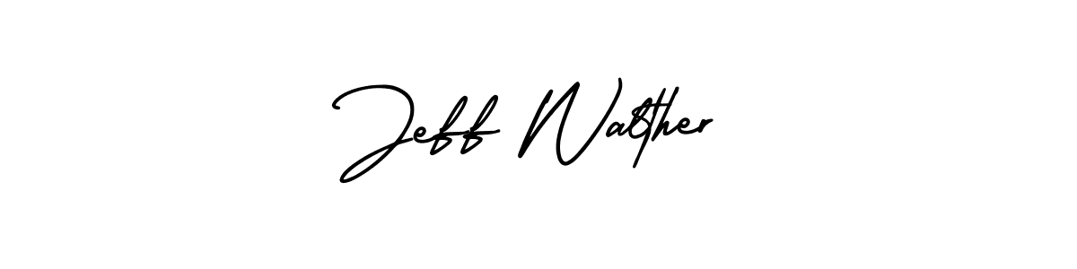How to make Jeff Walther name signature. Use AmerikaSignatureDemo-Regular style for creating short signs online. This is the latest handwritten sign. Jeff Walther signature style 3 images and pictures png