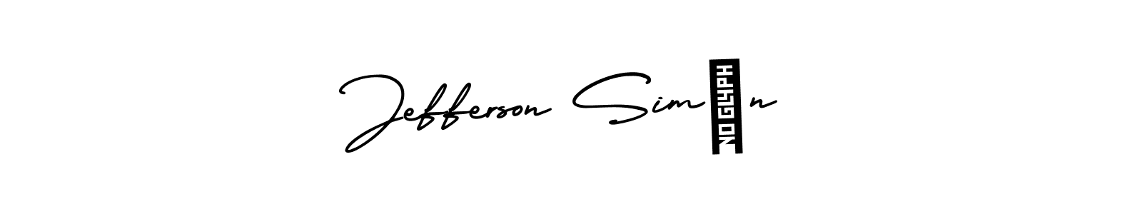 Make a short Jefferson Simón signature style. Manage your documents anywhere anytime using AmerikaSignatureDemo-Regular. Create and add eSignatures, submit forms, share and send files easily. Jefferson Simón signature style 3 images and pictures png