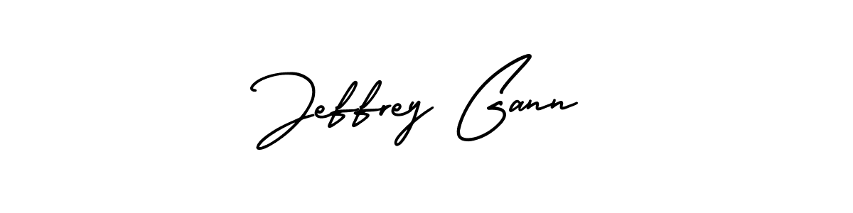 You should practise on your own different ways (AmerikaSignatureDemo-Regular) to write your name (Jeffrey Gann) in signature. don't let someone else do it for you. Jeffrey Gann signature style 3 images and pictures png