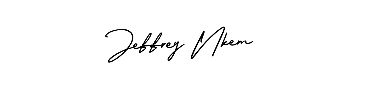 AmerikaSignatureDemo-Regular is a professional signature style that is perfect for those who want to add a touch of class to their signature. It is also a great choice for those who want to make their signature more unique. Get Jeffrey Nkem name to fancy signature for free. Jeffrey Nkem signature style 3 images and pictures png