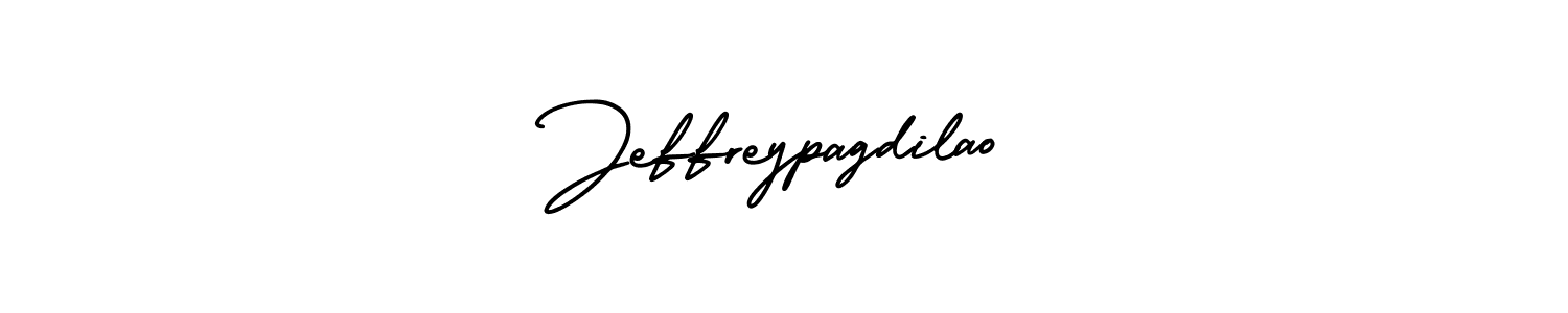 You should practise on your own different ways (AmerikaSignatureDemo-Regular) to write your name (Jeffreypagdilao) in signature. don't let someone else do it for you. Jeffreypagdilao signature style 3 images and pictures png