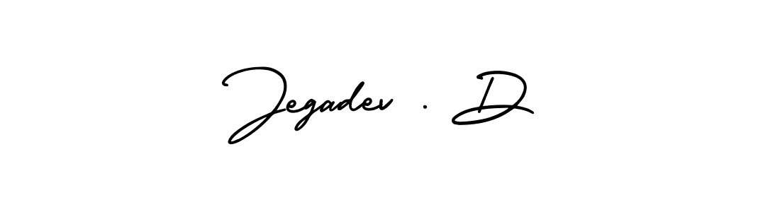 Similarly AmerikaSignatureDemo-Regular is the best handwritten signature design. Signature creator online .You can use it as an online autograph creator for name Jegadev . D. Jegadev . D signature style 3 images and pictures png