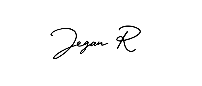 Jegan R stylish signature style. Best Handwritten Sign (AmerikaSignatureDemo-Regular) for my name. Handwritten Signature Collection Ideas for my name Jegan R. Jegan R signature style 3 images and pictures png