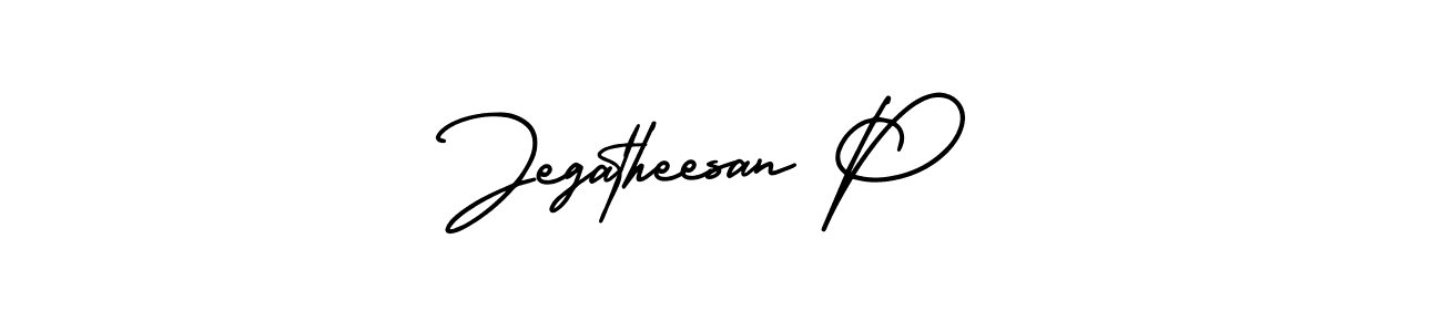 It looks lik you need a new signature style for name Jegatheesan P. Design unique handwritten (AmerikaSignatureDemo-Regular) signature with our free signature maker in just a few clicks. Jegatheesan P signature style 3 images and pictures png
