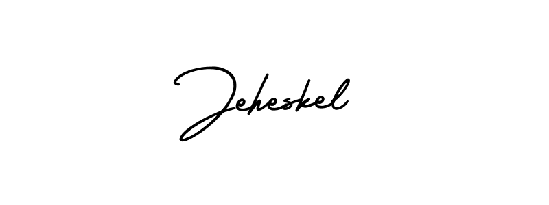 You should practise on your own different ways (AmerikaSignatureDemo-Regular) to write your name (Jeheskel) in signature. don't let someone else do it for you. Jeheskel signature style 3 images and pictures png