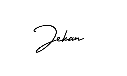 Use a signature maker to create a handwritten signature online. With this signature software, you can design (AmerikaSignatureDemo-Regular) your own signature for name Jekan. Jekan signature style 3 images and pictures png