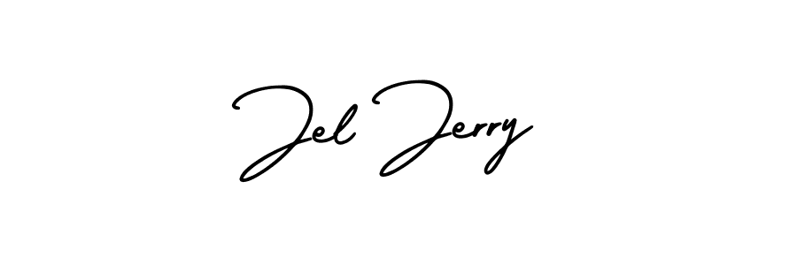 The best way (AmerikaSignatureDemo-Regular) to make a short signature is to pick only two or three words in your name. The name Jel Jerry include a total of six letters. For converting this name. Jel Jerry signature style 3 images and pictures png