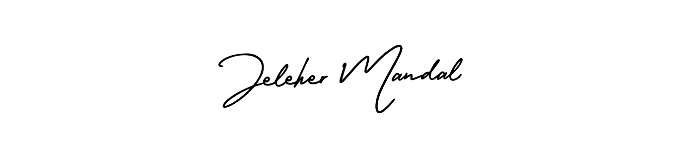 Jeleher Mandal stylish signature style. Best Handwritten Sign (AmerikaSignatureDemo-Regular) for my name. Handwritten Signature Collection Ideas for my name Jeleher Mandal. Jeleher Mandal signature style 3 images and pictures png