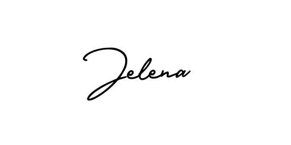 How to make Jelena name signature. Use AmerikaSignatureDemo-Regular style for creating short signs online. This is the latest handwritten sign. Jelena signature style 3 images and pictures png