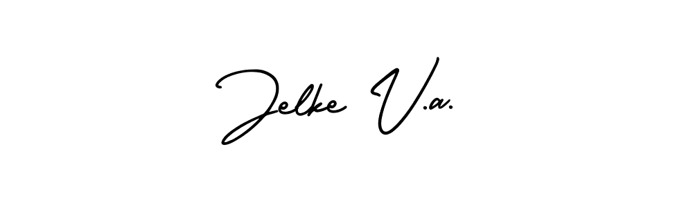 Use a signature maker to create a handwritten signature online. With this signature software, you can design (AmerikaSignatureDemo-Regular) your own signature for name Jelke V.a.. Jelke V.a. signature style 3 images and pictures png