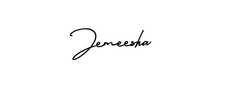 How to make Jemeesha signature? AmerikaSignatureDemo-Regular is a professional autograph style. Create handwritten signature for Jemeesha name. Jemeesha signature style 3 images and pictures png