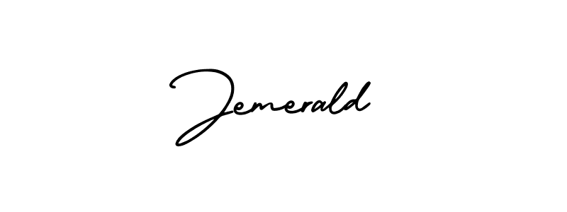 The best way (AmerikaSignatureDemo-Regular) to make a short signature is to pick only two or three words in your name. The name Jemerald include a total of six letters. For converting this name. Jemerald signature style 3 images and pictures png