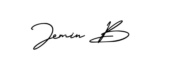 AmerikaSignatureDemo-Regular is a professional signature style that is perfect for those who want to add a touch of class to their signature. It is also a great choice for those who want to make their signature more unique. Get Jemin B name to fancy signature for free. Jemin B signature style 3 images and pictures png