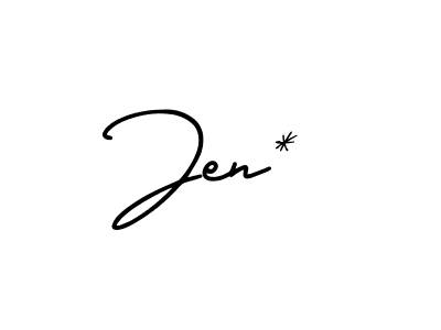 How to make Jen* name signature. Use AmerikaSignatureDemo-Regular style for creating short signs online. This is the latest handwritten sign. Jen* signature style 3 images and pictures png