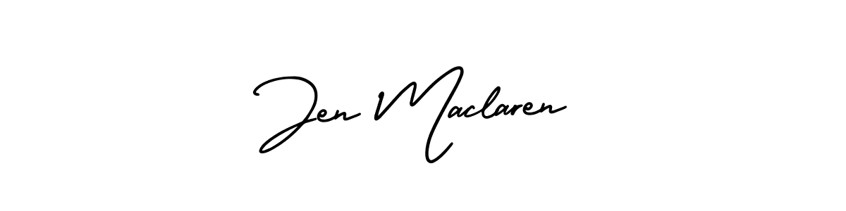 The best way (AmerikaSignatureDemo-Regular) to make a short signature is to pick only two or three words in your name. The name Jen Maclaren include a total of six letters. For converting this name. Jen Maclaren signature style 3 images and pictures png