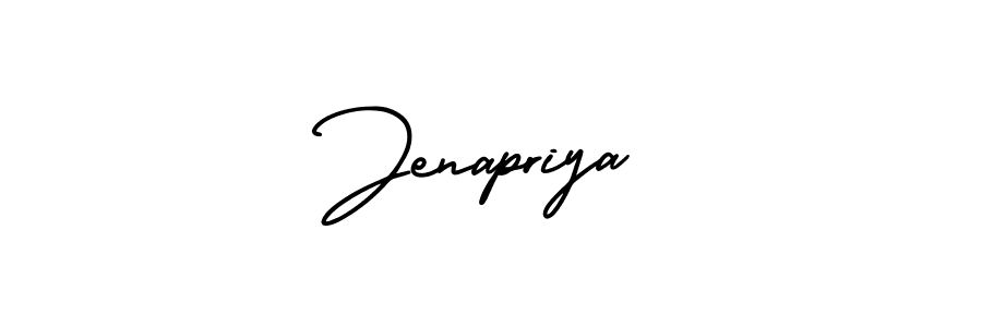 How to make Jenapriya name signature. Use AmerikaSignatureDemo-Regular style for creating short signs online. This is the latest handwritten sign. Jenapriya signature style 3 images and pictures png