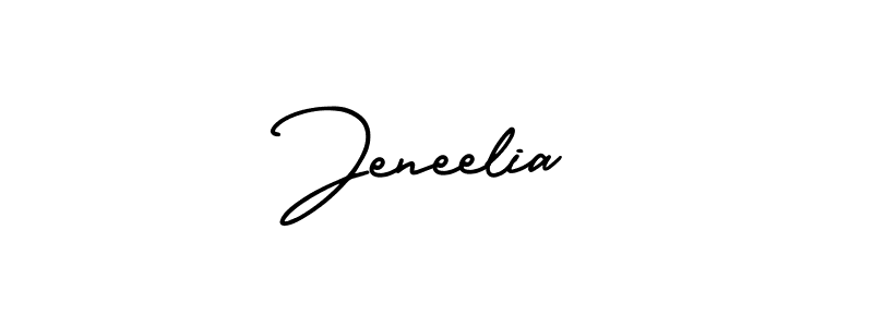 The best way (AmerikaSignatureDemo-Regular) to make a short signature is to pick only two or three words in your name. The name Jeneelia include a total of six letters. For converting this name. Jeneelia signature style 3 images and pictures png