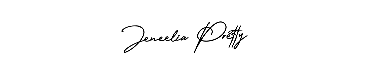 How to make Jeneelia Pretty name signature. Use AmerikaSignatureDemo-Regular style for creating short signs online. This is the latest handwritten sign. Jeneelia Pretty signature style 3 images and pictures png