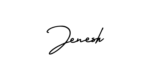 Make a beautiful signature design for name Jenesh. With this signature (AmerikaSignatureDemo-Regular) style, you can create a handwritten signature for free. Jenesh signature style 3 images and pictures png