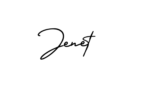 Jenet stylish signature style. Best Handwritten Sign (AmerikaSignatureDemo-Regular) for my name. Handwritten Signature Collection Ideas for my name Jenet. Jenet signature style 3 images and pictures png