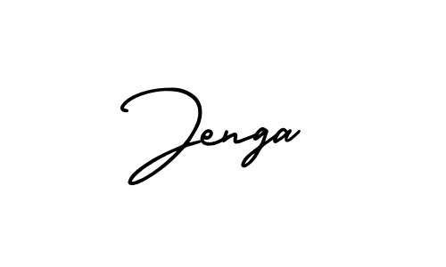 Use a signature maker to create a handwritten signature online. With this signature software, you can design (AmerikaSignatureDemo-Regular) your own signature for name Jenga. Jenga signature style 3 images and pictures png