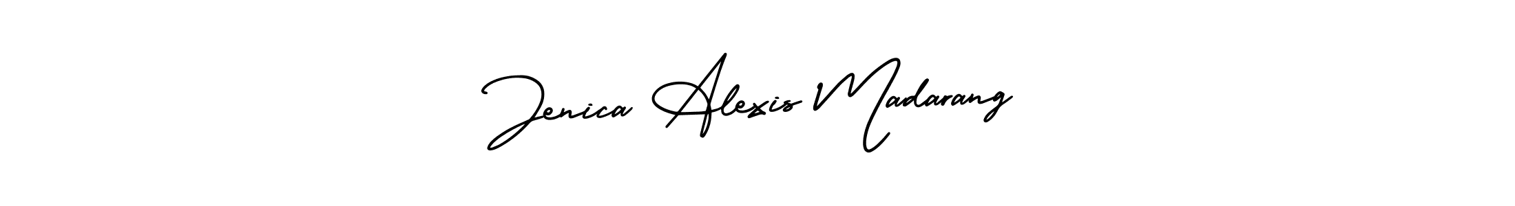 This is the best signature style for the Jenica Alexis Madarang name. Also you like these signature font (AmerikaSignatureDemo-Regular). Mix name signature. Jenica Alexis Madarang signature style 3 images and pictures png
