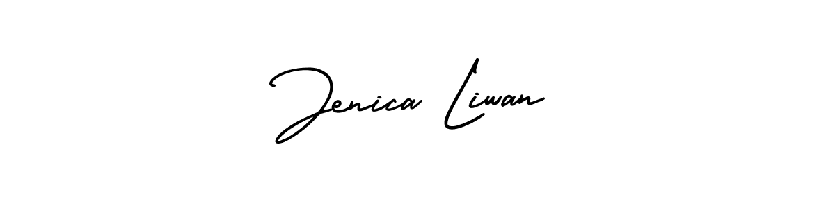 Also You can easily find your signature by using the search form. We will create Jenica Liwan name handwritten signature images for you free of cost using AmerikaSignatureDemo-Regular sign style. Jenica Liwan signature style 3 images and pictures png