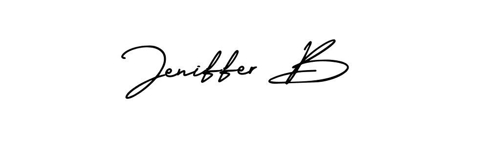 Design your own signature with our free online signature maker. With this signature software, you can create a handwritten (AmerikaSignatureDemo-Regular) signature for name Jeniffer B. Jeniffer B signature style 3 images and pictures png