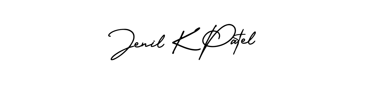 Best and Professional Signature Style for Jenil K Patel. AmerikaSignatureDemo-Regular Best Signature Style Collection. Jenil K Patel signature style 3 images and pictures png