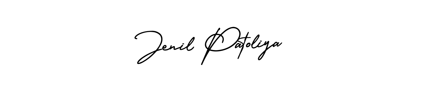Best and Professional Signature Style for Jenil Patoliya. AmerikaSignatureDemo-Regular Best Signature Style Collection. Jenil Patoliya signature style 3 images and pictures png