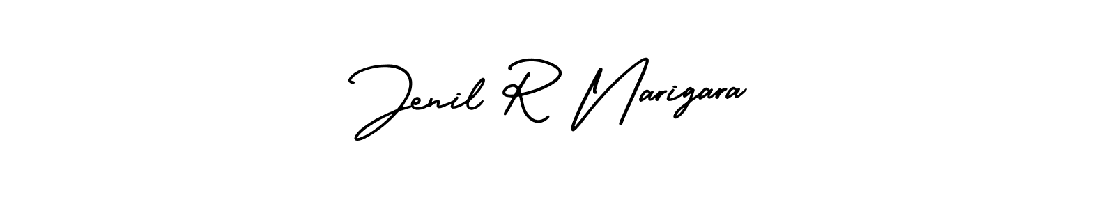 Design your own signature with our free online signature maker. With this signature software, you can create a handwritten (AmerikaSignatureDemo-Regular) signature for name Jenil R Narigara. Jenil R Narigara signature style 3 images and pictures png