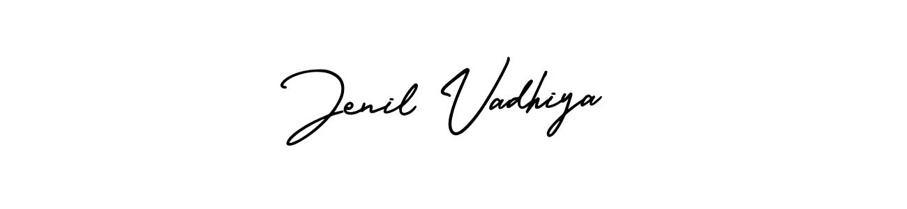 Create a beautiful signature design for name Jenil Vadhiya. With this signature (AmerikaSignatureDemo-Regular) fonts, you can make a handwritten signature for free. Jenil Vadhiya signature style 3 images and pictures png