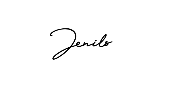 Design your own signature with our free online signature maker. With this signature software, you can create a handwritten (AmerikaSignatureDemo-Regular) signature for name Jenils. Jenils signature style 3 images and pictures png