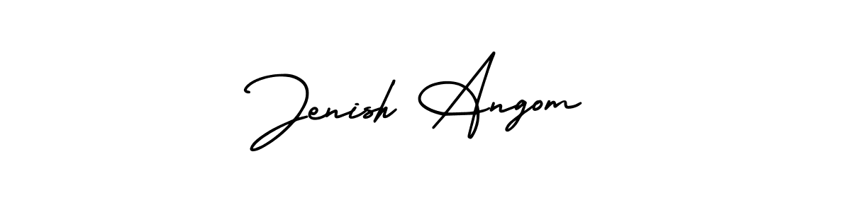 Make a beautiful signature design for name Jenish Angom. Use this online signature maker to create a handwritten signature for free. Jenish Angom signature style 3 images and pictures png