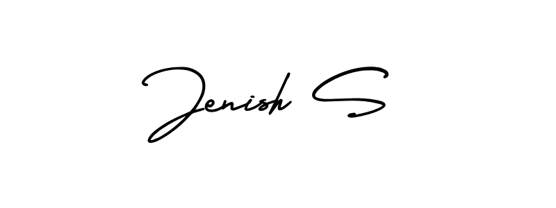 if you are searching for the best signature style for your name Jenish S. so please give up your signature search. here we have designed multiple signature styles  using AmerikaSignatureDemo-Regular. Jenish S signature style 3 images and pictures png