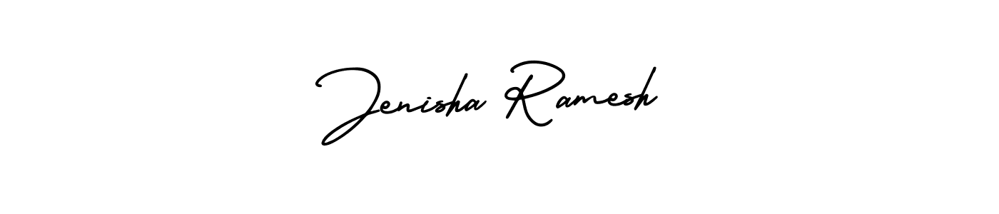 if you are searching for the best signature style for your name Jenisha Ramesh. so please give up your signature search. here we have designed multiple signature styles  using AmerikaSignatureDemo-Regular. Jenisha Ramesh signature style 3 images and pictures png