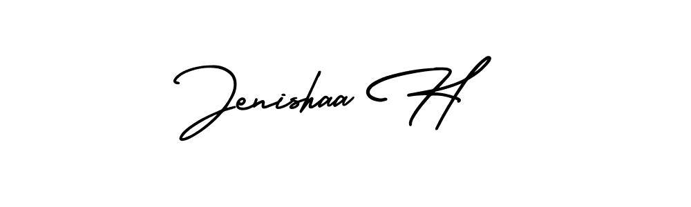 How to make Jenishaa H signature? AmerikaSignatureDemo-Regular is a professional autograph style. Create handwritten signature for Jenishaa H name. Jenishaa H signature style 3 images and pictures png